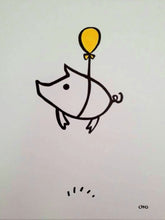 Charger l'image dans la galerie, GRAND cochon volant 12x16