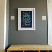 Load image into Gallery viewer, home sweet home | cat house | oil pastel illustration