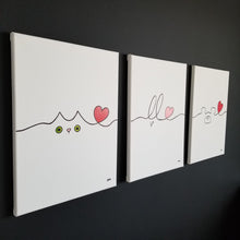 Load image into Gallery viewer, Loves series | mew mew, bun bun & bear bear Love | 12x16