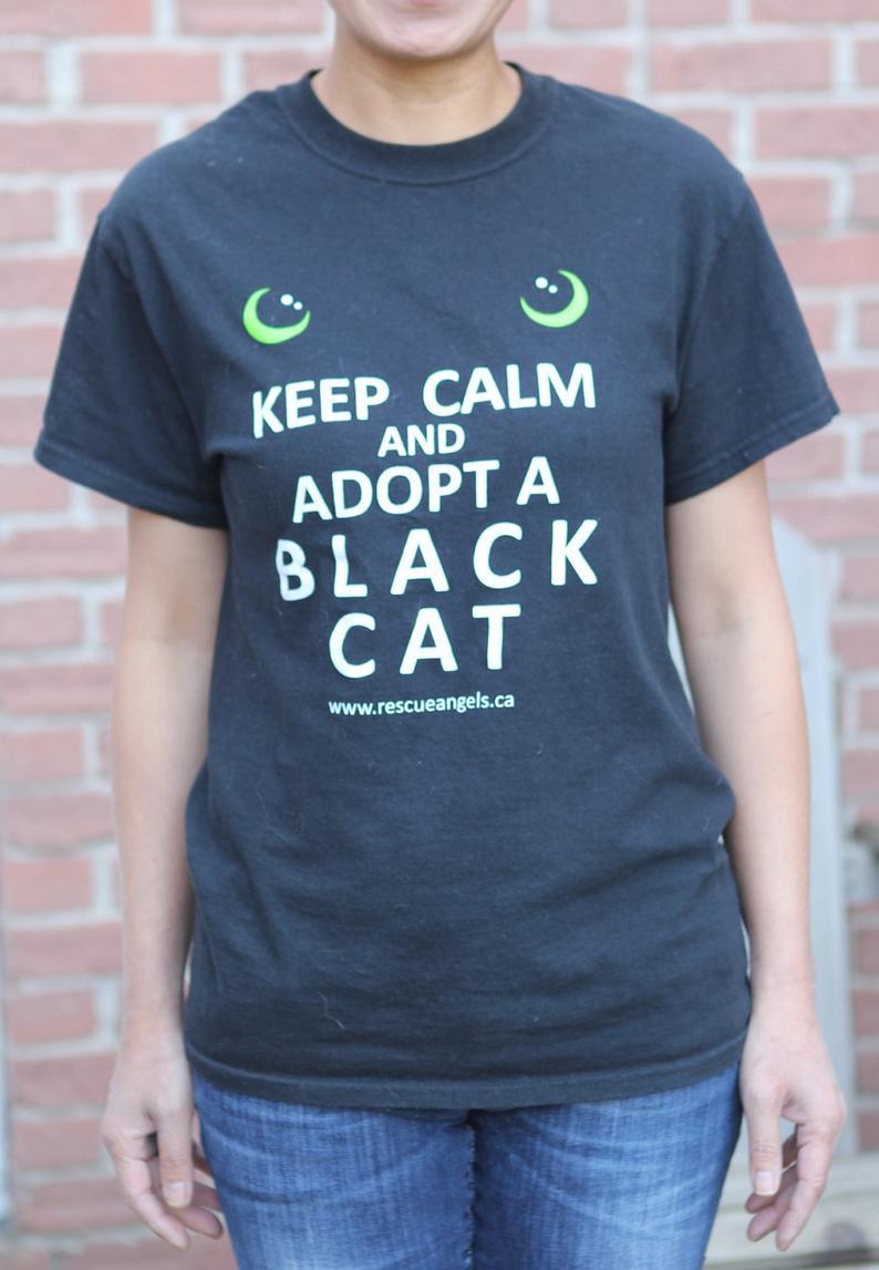 adopt a black cat Tshirt