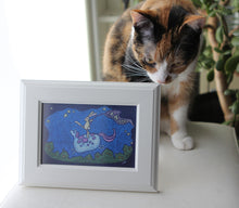 Load image into Gallery viewer, catching dreams | flying horse &amp; bunny | canvas print | framed 4x6 print
