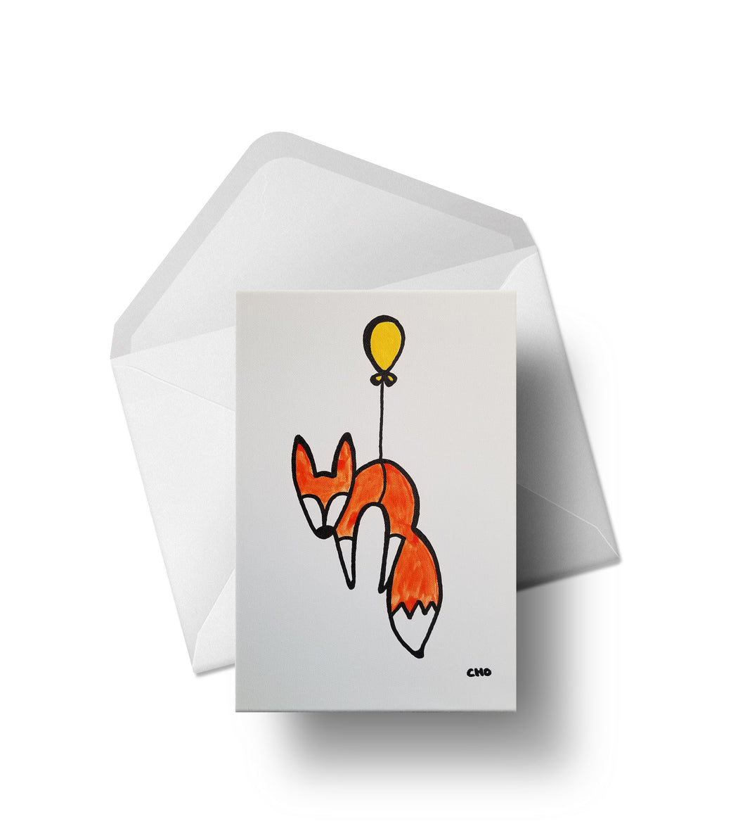 crazy Like a fox | Greeting Cards Hand Coloured