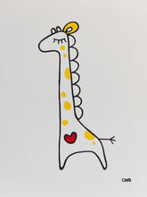 Load image into Gallery viewer, heart giraffe 12x16
