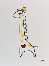 Load image into Gallery viewer, heart giraffe 12x16