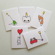 Load image into Gallery viewer, crazy Like a fox | Greeting Cards Hand Coloured
