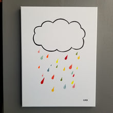Load image into Gallery viewer, rainbow drops | rain cloud | 12x16
