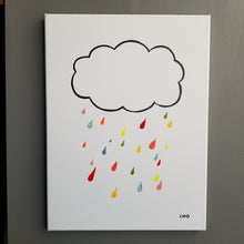 Charger l&#39;image dans la galerie, gouttes arc-en-ciel | nuage de pluie | 12x16
