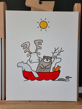 Load image into Gallery viewer, Canadian ark | red canoe | 16x20
