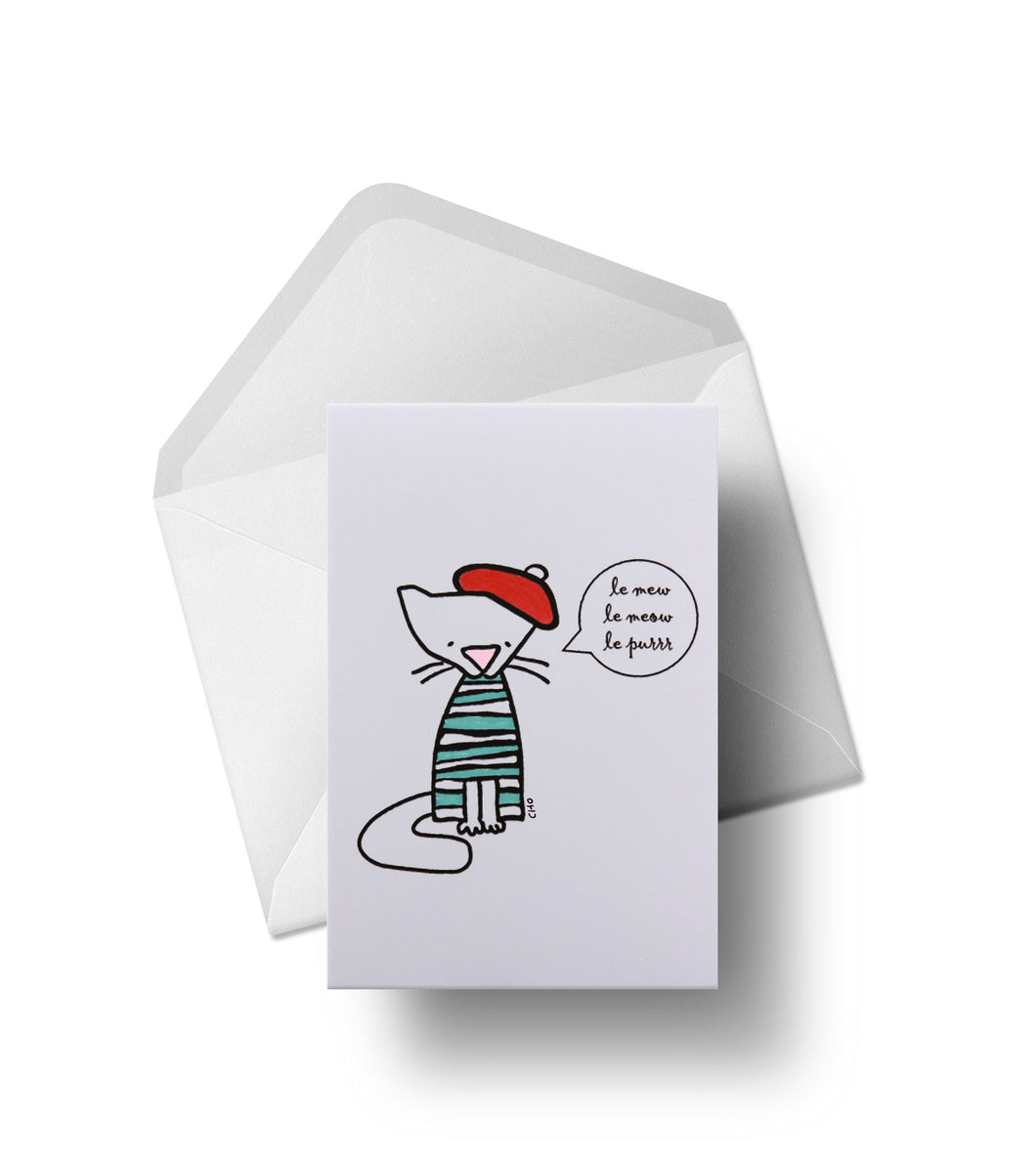 Le mew | Greeting Cards hand coloured