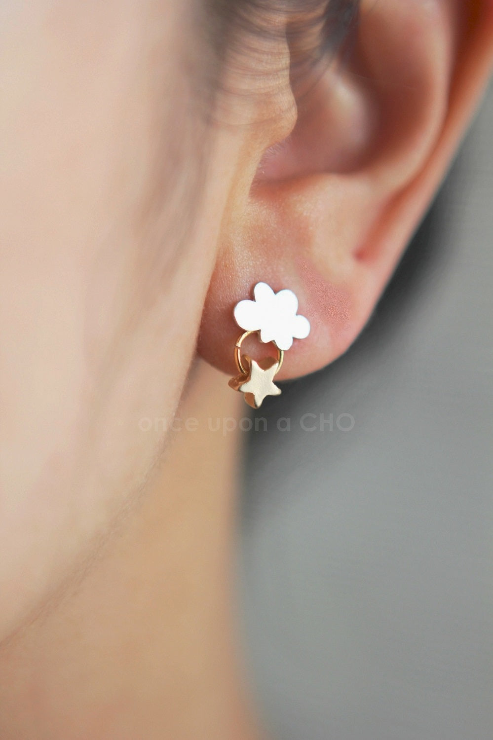 Boucles d'oreilles délicates nuage & étoile daydreamer