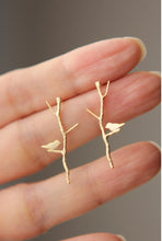 Load image into Gallery viewer, Love birdie twig earrings
