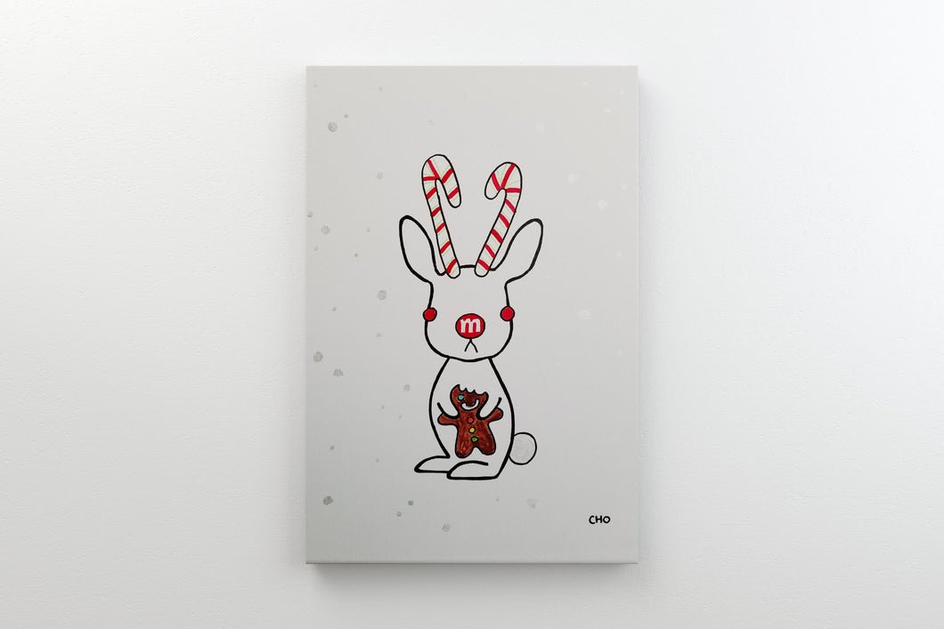 candylope | bunny rabbit jackalope | 12x16