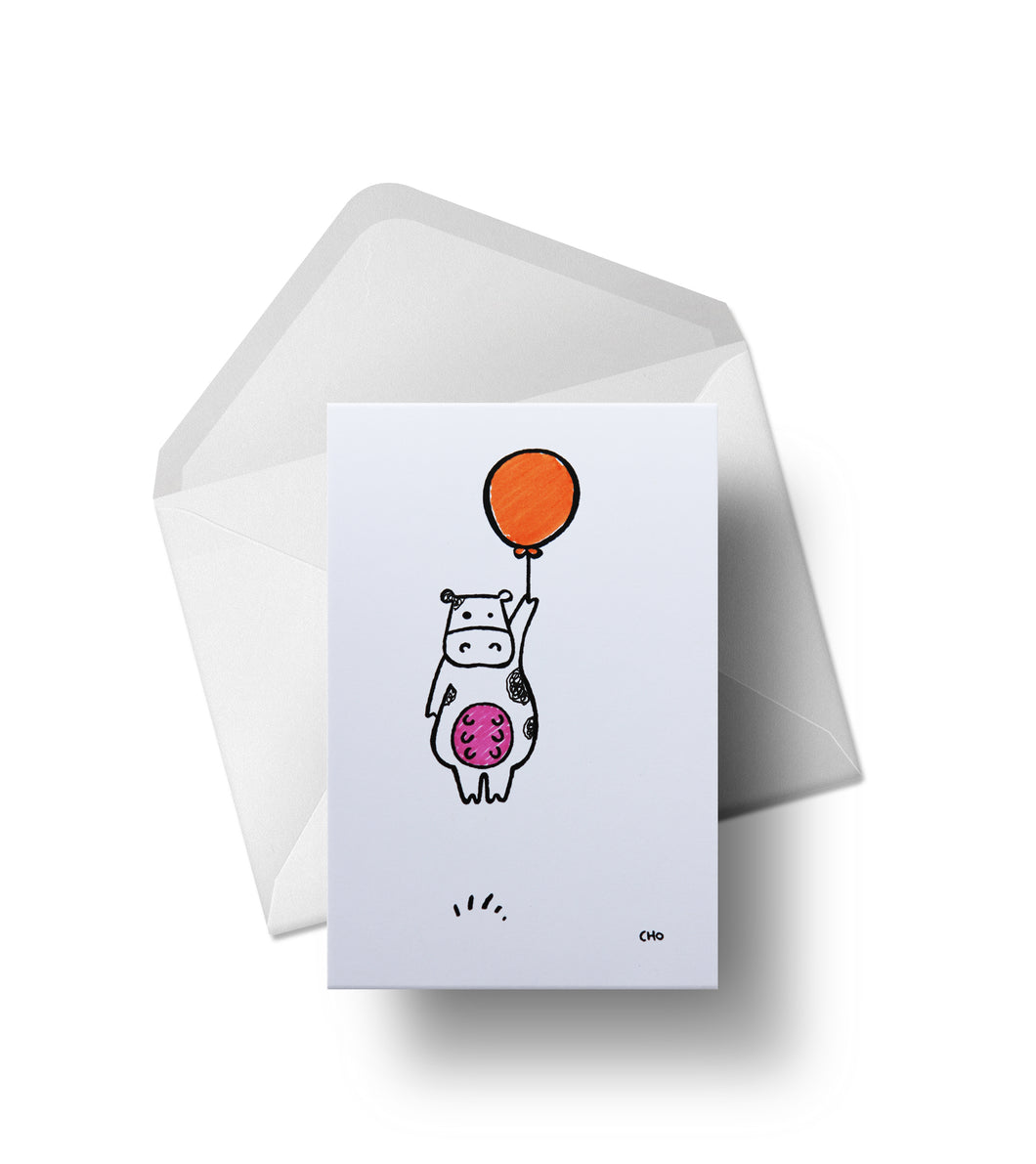 moo | Greeting Cards hand coloured