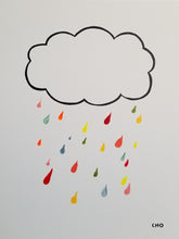 Load image into Gallery viewer, rainbow drops | rain cloud | 12x16
