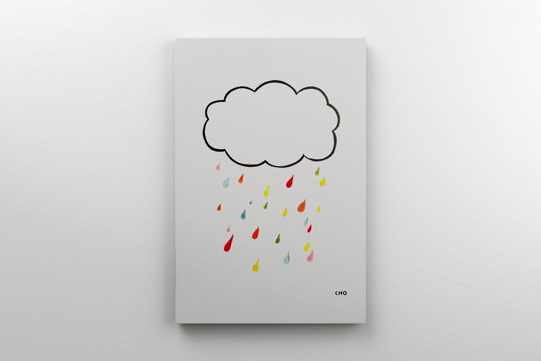 rainbow drops | rain cloud | 12x16