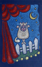 Load image into Gallery viewer, singing cat | kitten kitty | canvas print | framed 4x6 print
