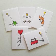 Load image into Gallery viewer, Love bunny | Greeting Cards hand coloured

